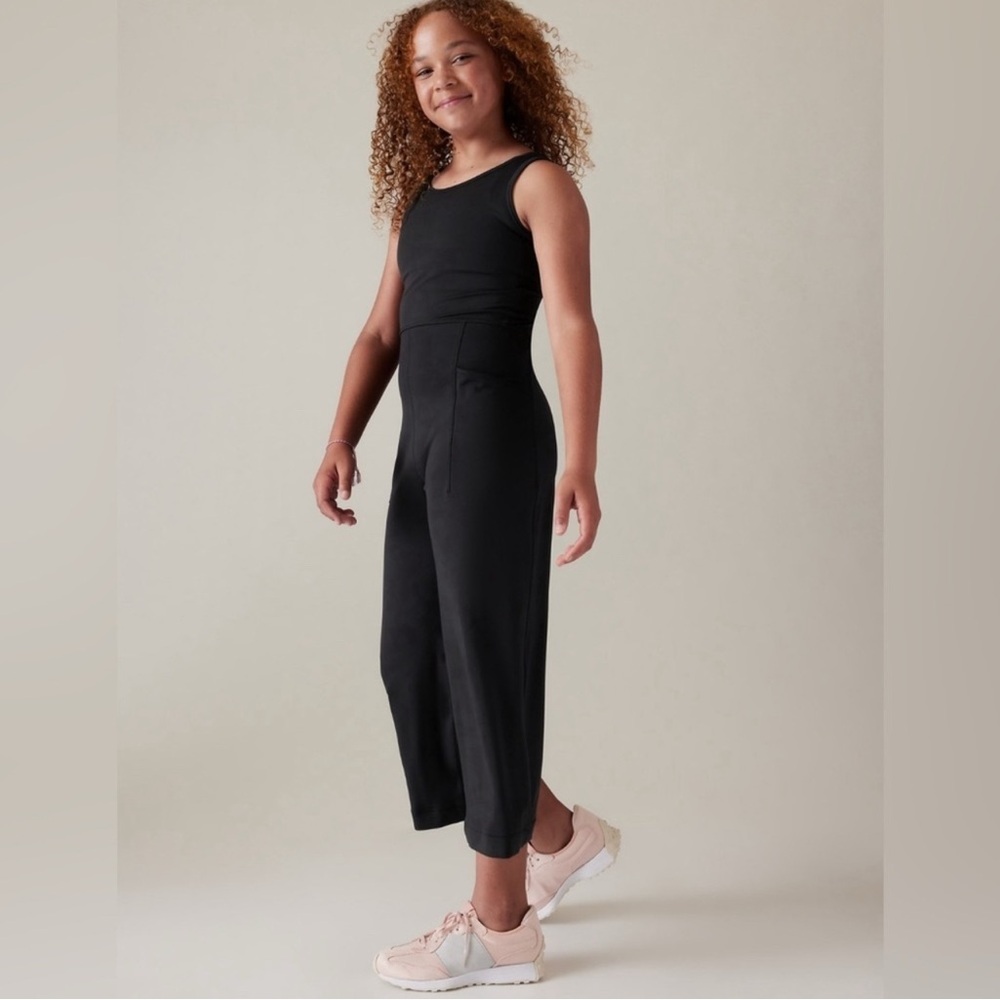 Athleta Girl Black One Piece Wide-Leg Jumpsuit in Size 12/Large NWOT